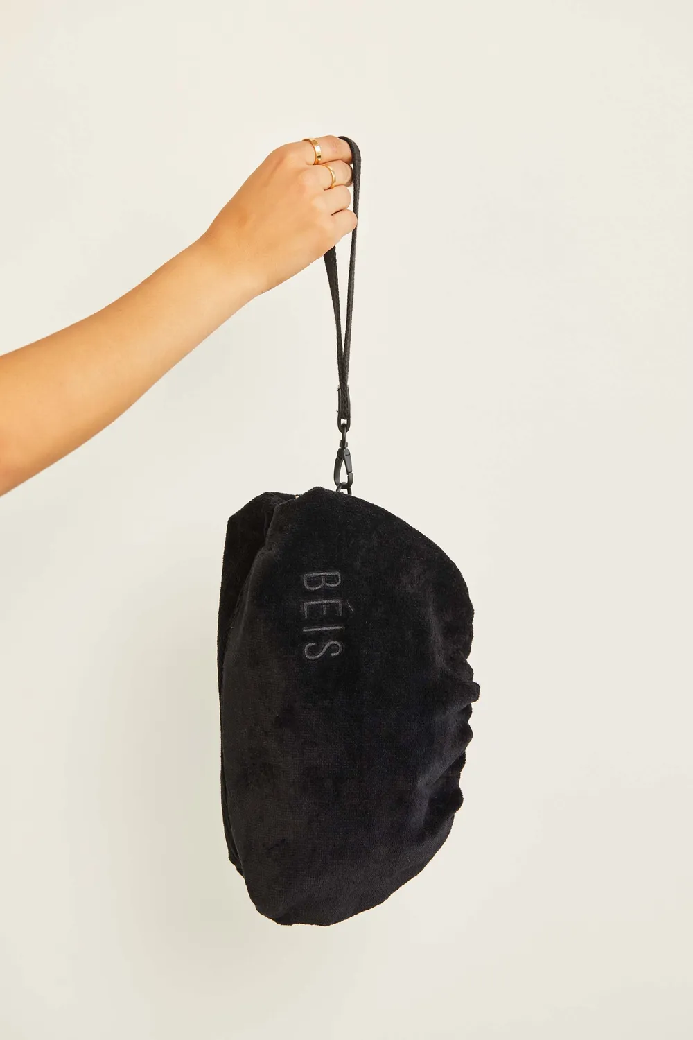 Beis Terry Cosmetic Clutch Nera Pochette Spugna