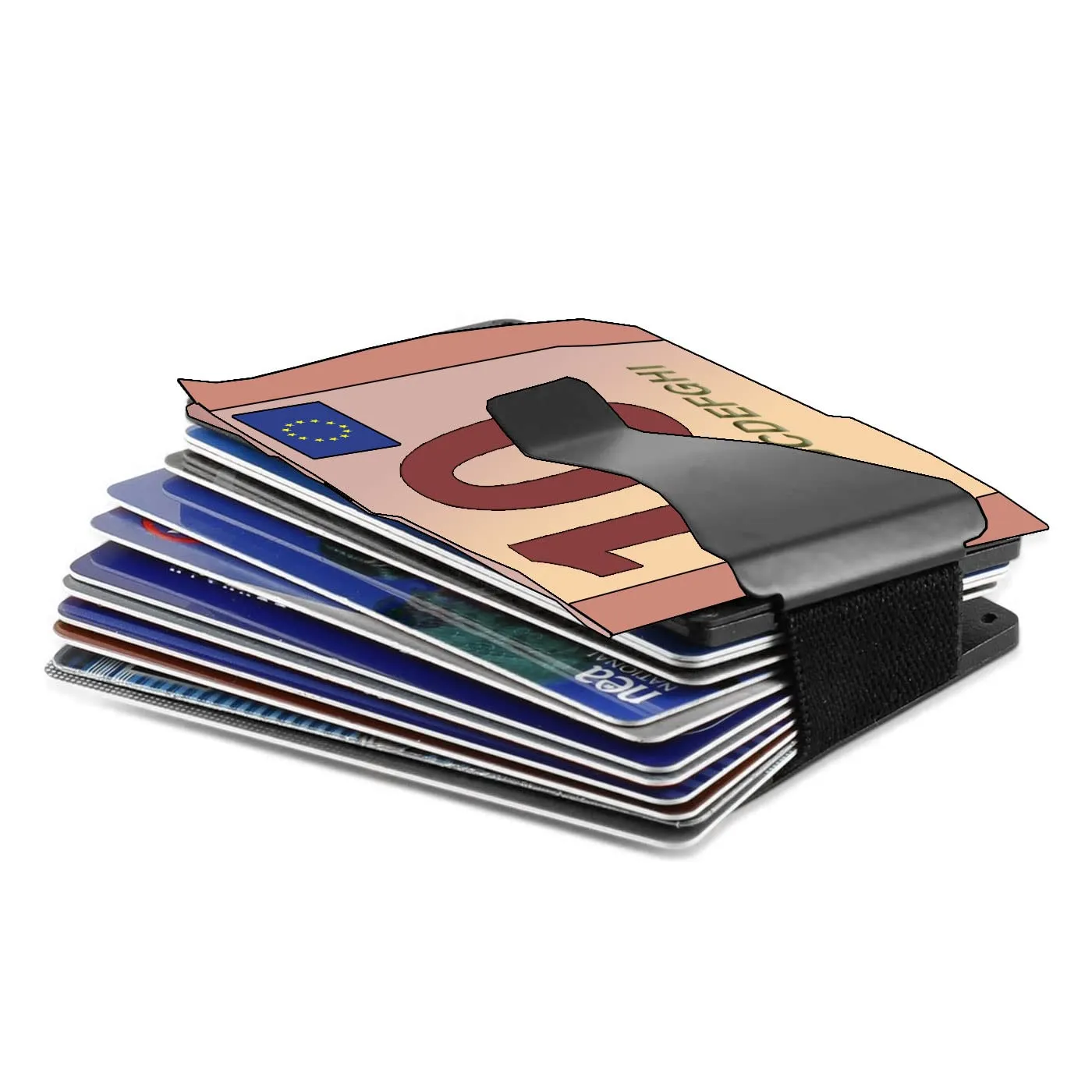 Roncato Iron Porta Carte Credito RFID Nero 8,5x5,5 cm 12 Tessere