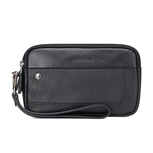 Roncato Alaska Pochette Uomo Pelle Nera Zip Beauty