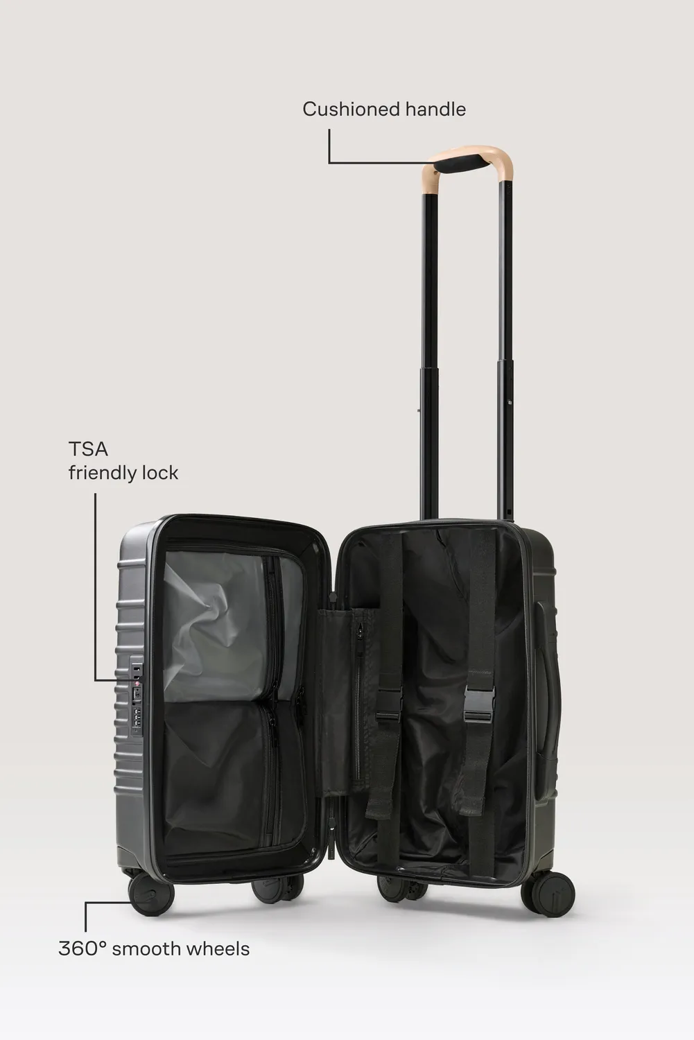 Beis The Small Carry-On Roller bagaglio a mano nero rigido
