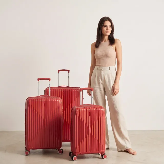 CELIMS SkyCruiser set 3 valigie rosso polipropilene