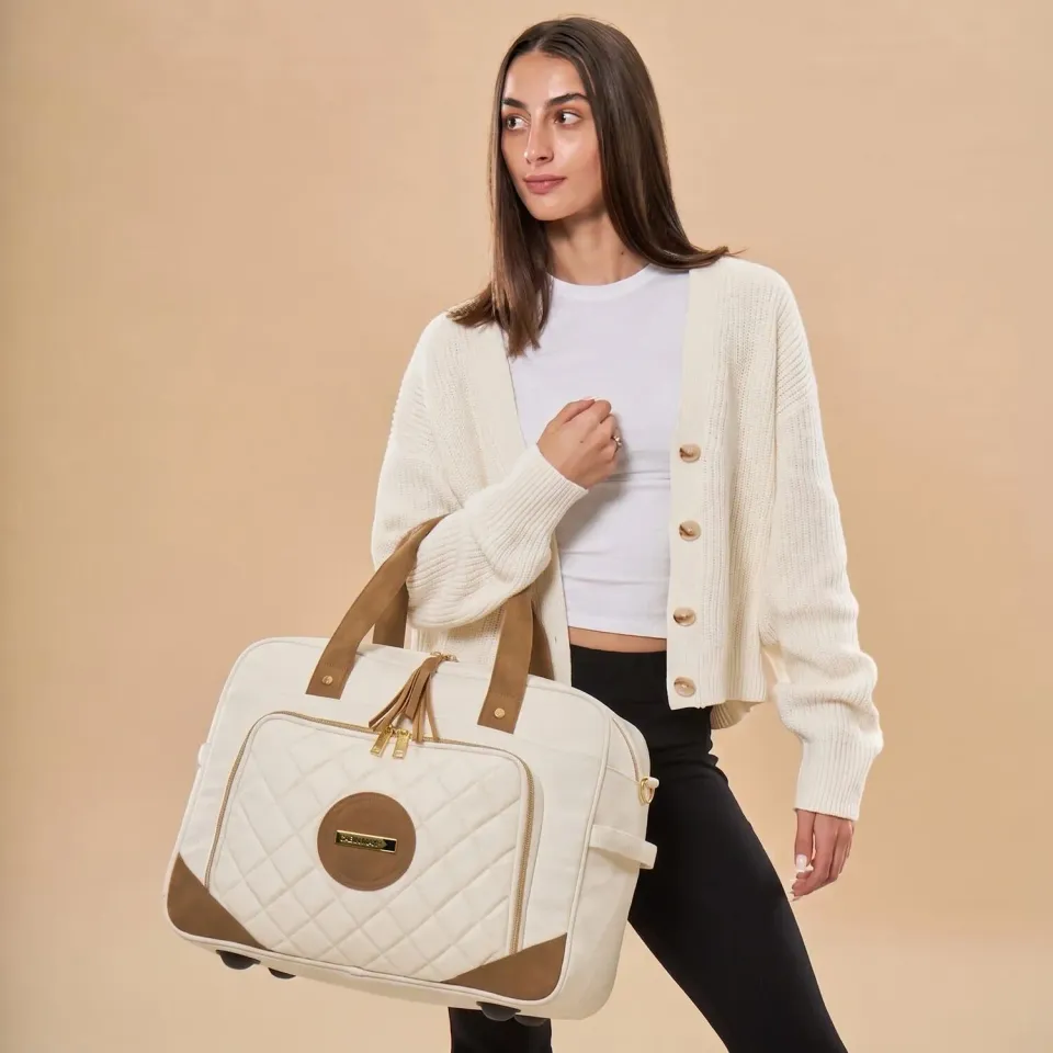 Cabin Max Lyon Vela borsone 45x36x20 crema-oro 30L laptop