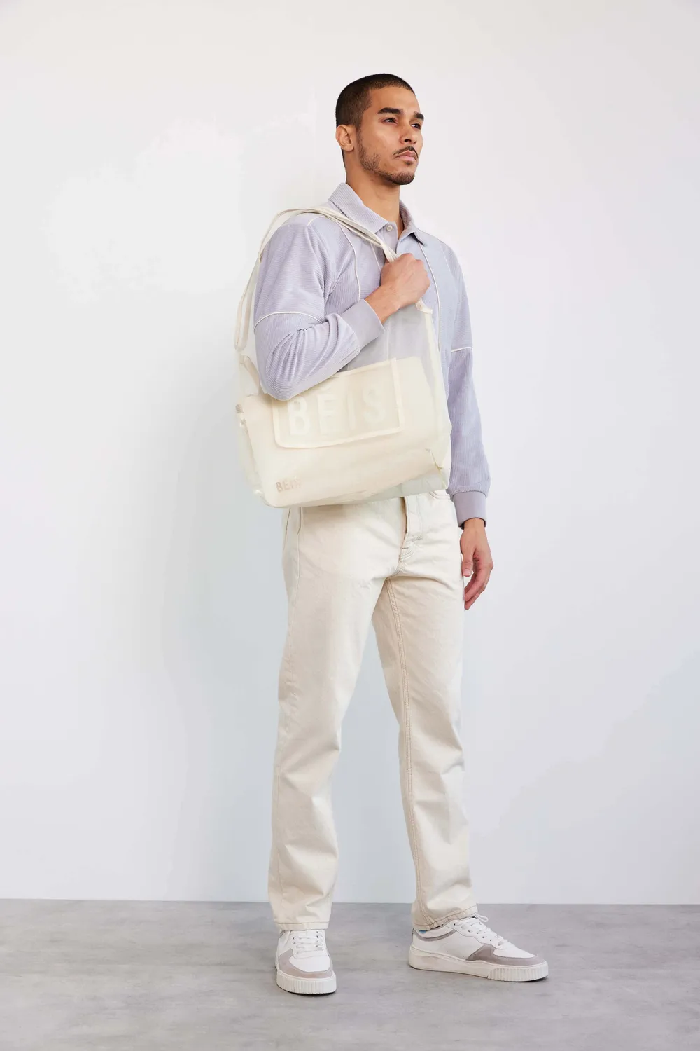 Beis Toke Tote Shopper Beige Leggera Porta Laptop
