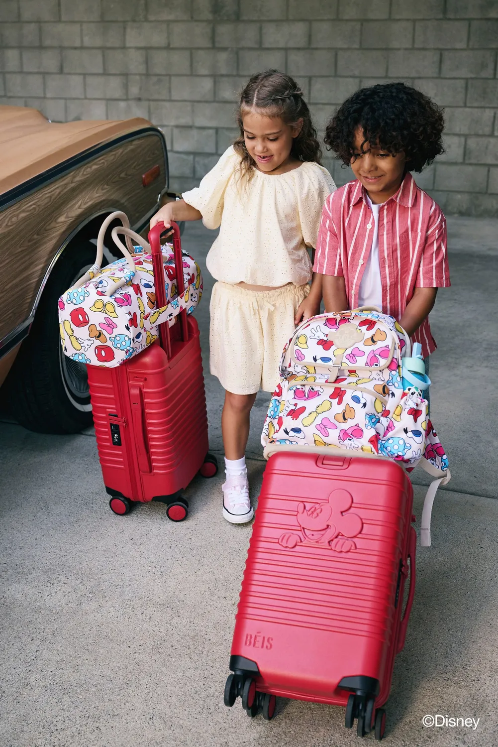 Beis Disney Small Carry-On Roller bagaglio a mano mickey rosso