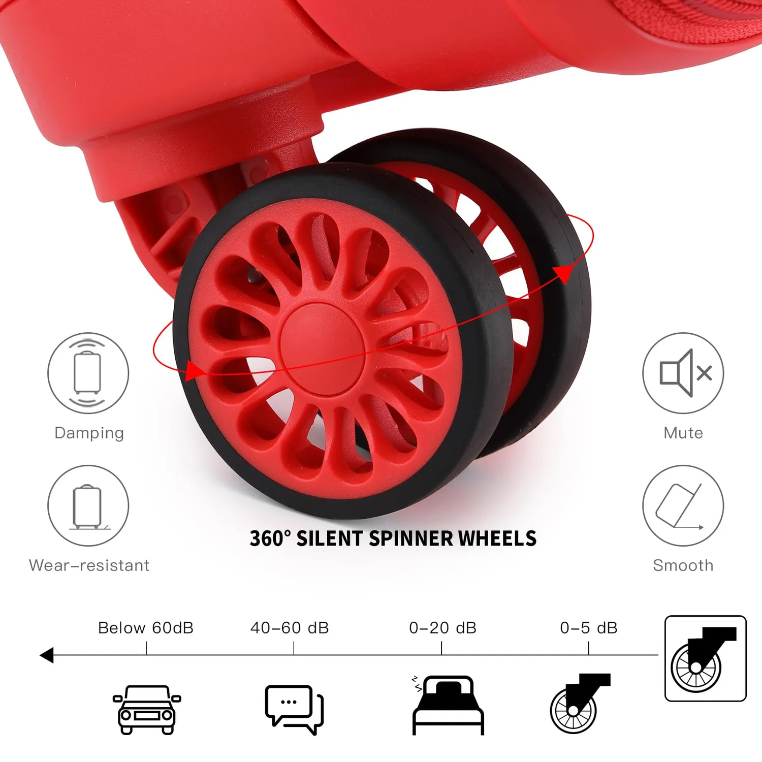 Kono Set Valigie 20 24 28 da 3 Pezzi Rigidi Trolley TSA Leggero