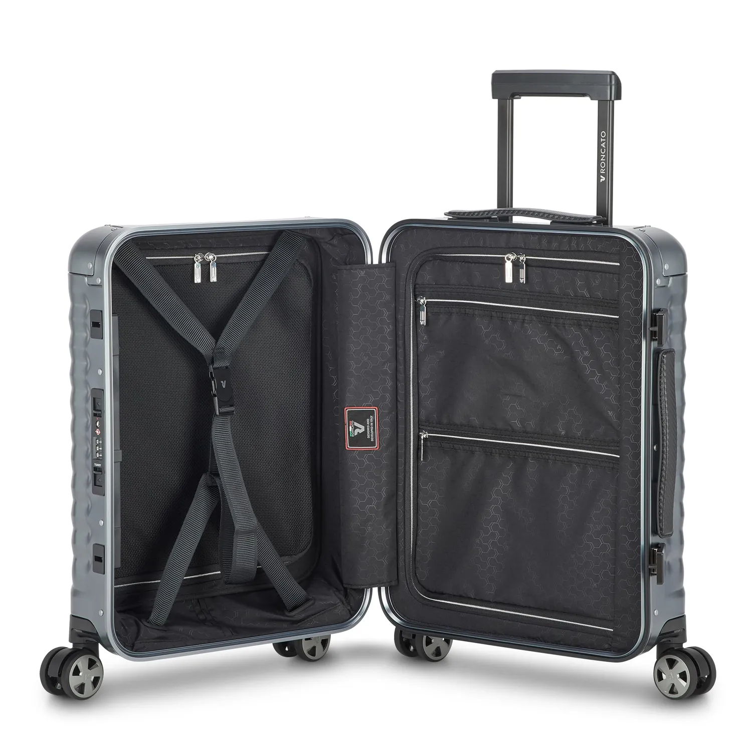 Roncato Uno AL Trolley cabina 55x40x22 Grigio alluminio
