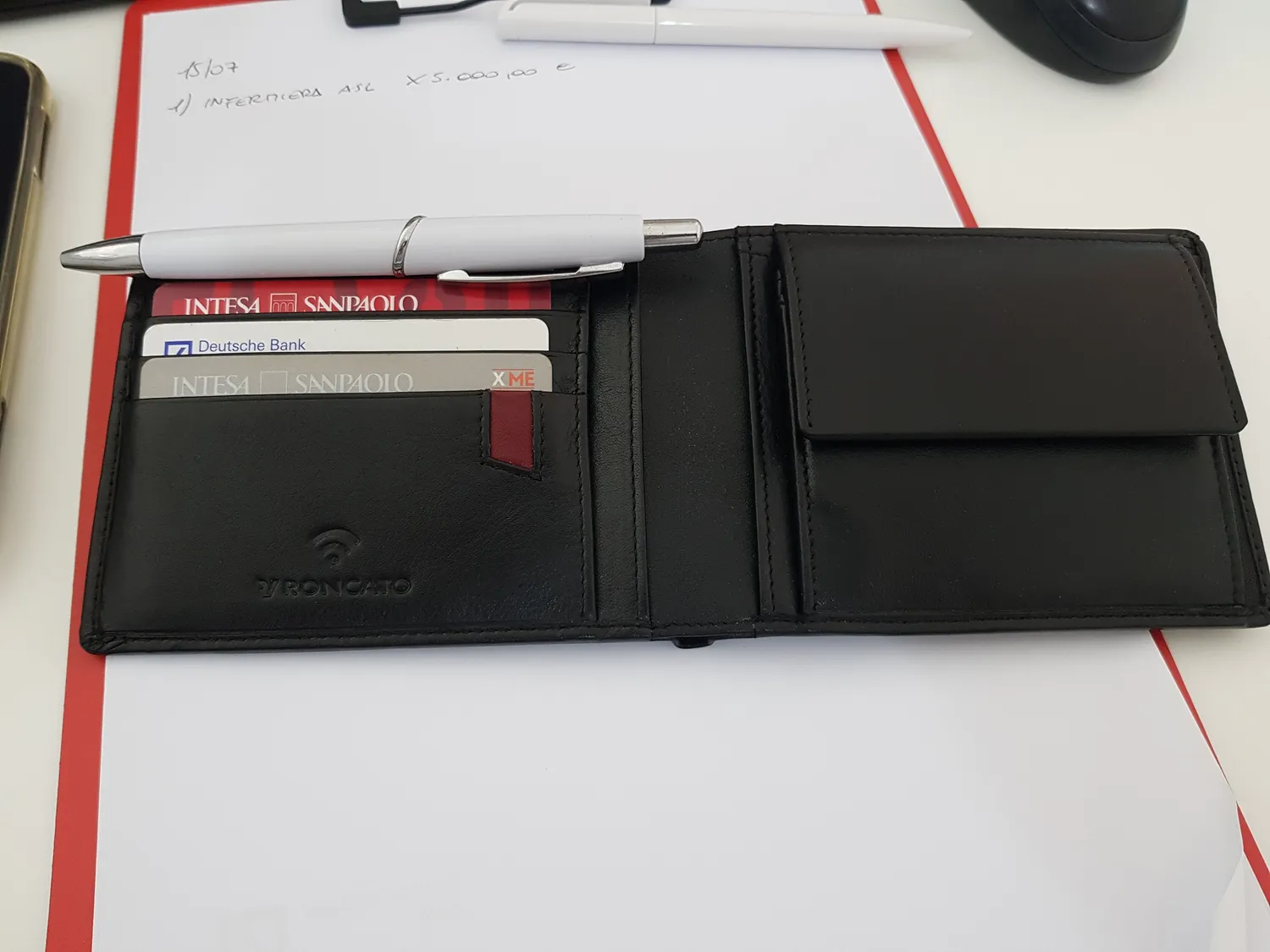 Roncato Pascal portafoglio uomo Nero pelle RFID