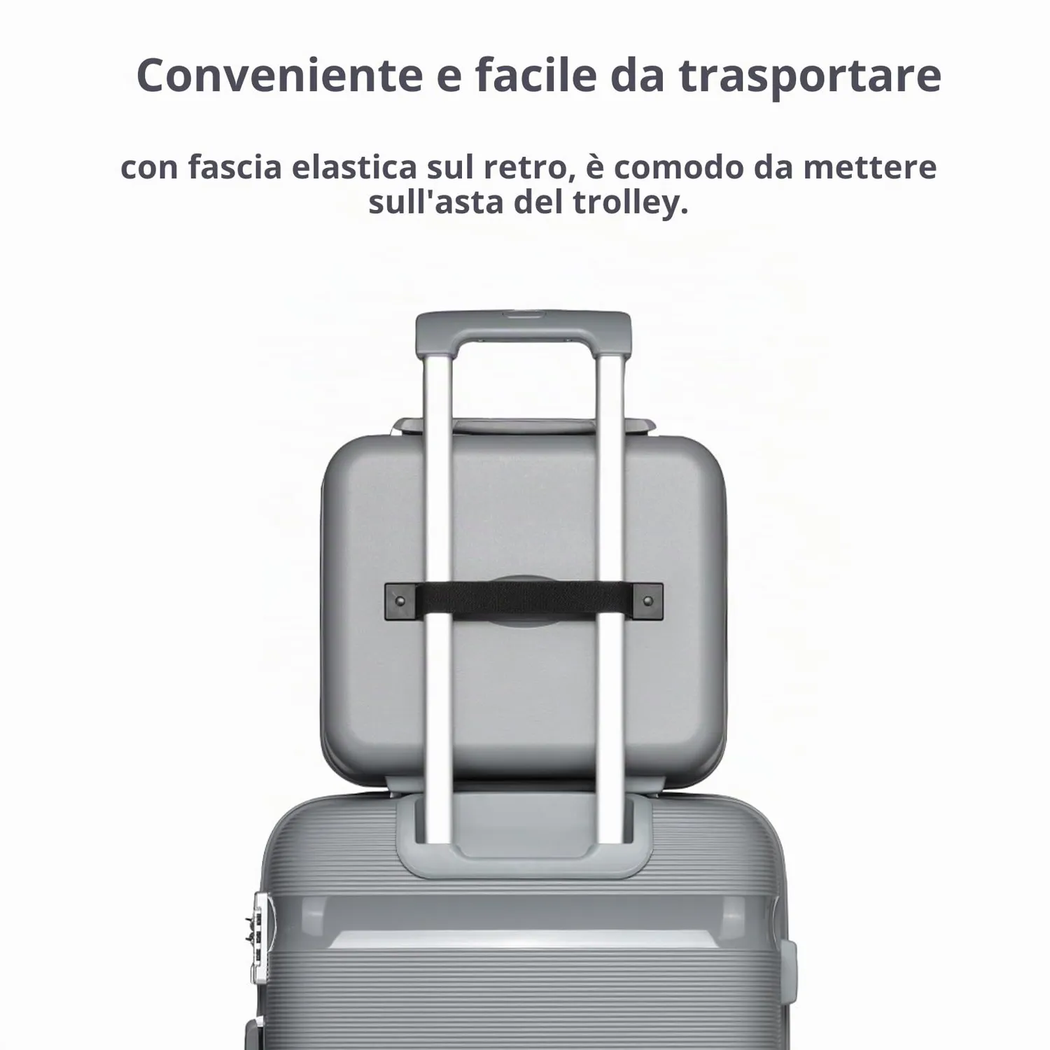 Kono beauty case rigido grigio 15 litri polipropilene