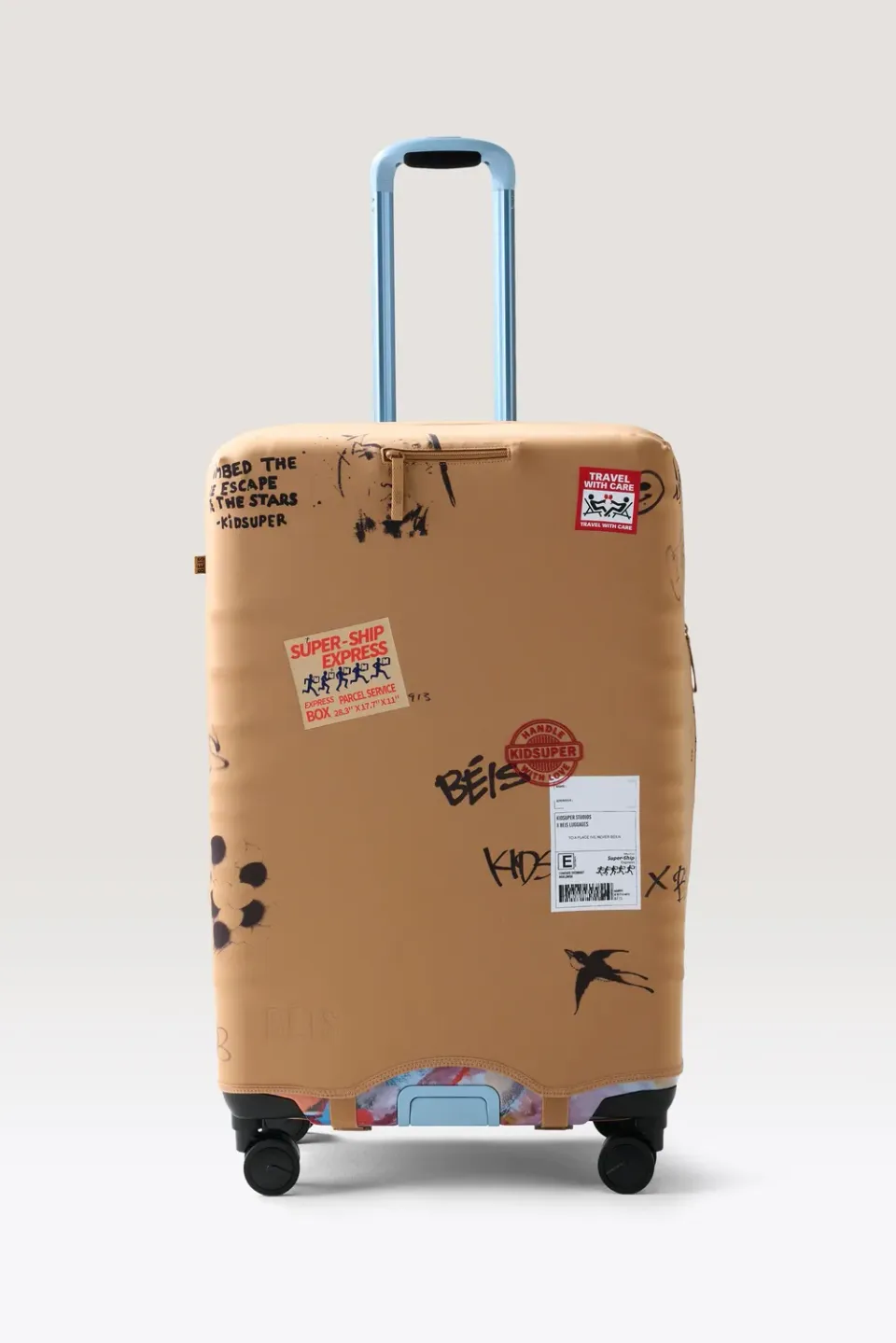 Beis KidSuper cover valigia hybrid check-in cargo blu