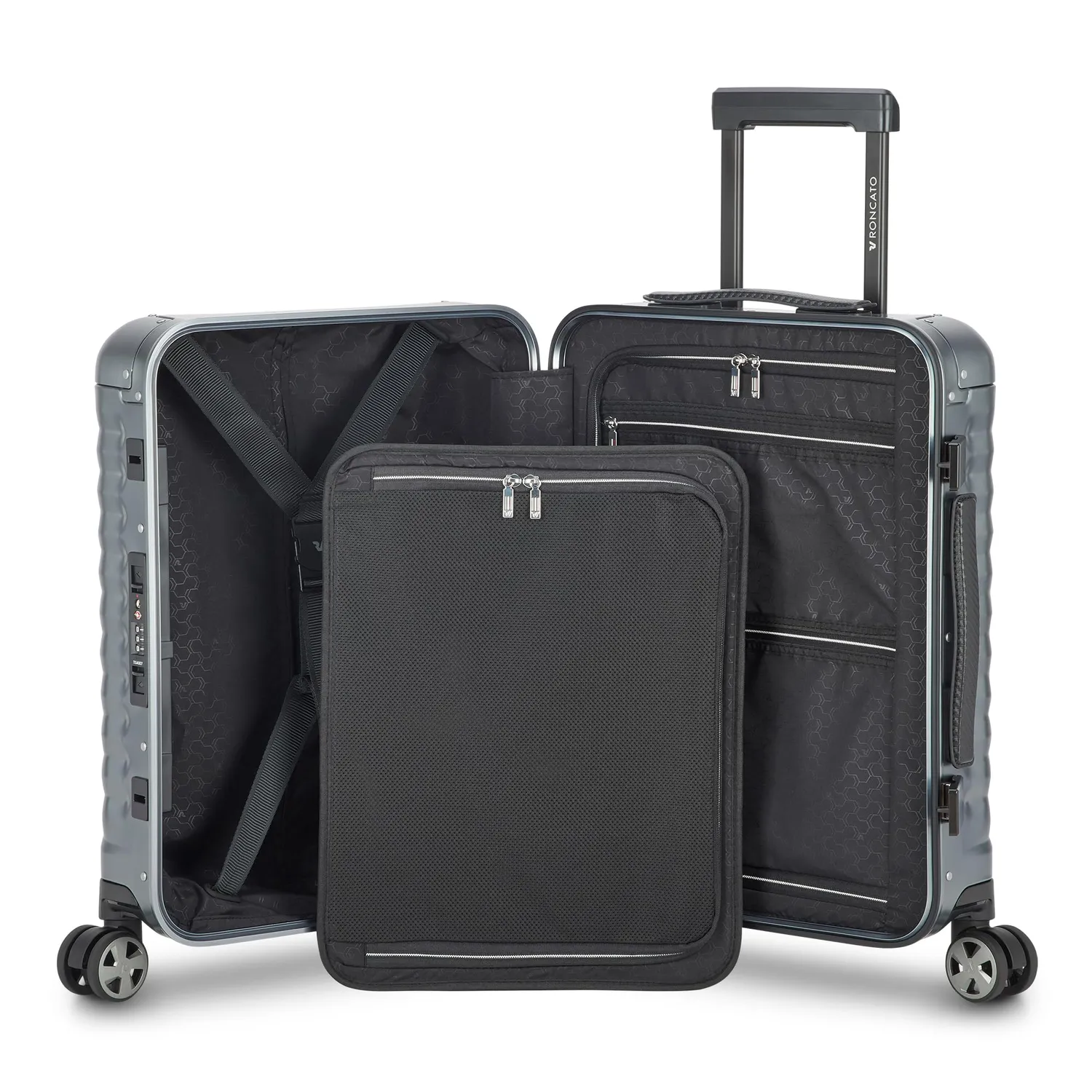 Roncato Uno AL Trolley cabina 55x40x22 Grigio alluminio