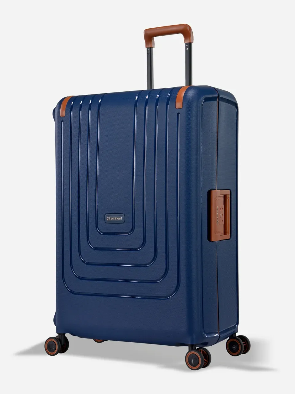Eminent Vertica Grande valigia blu marrone senza cerniera