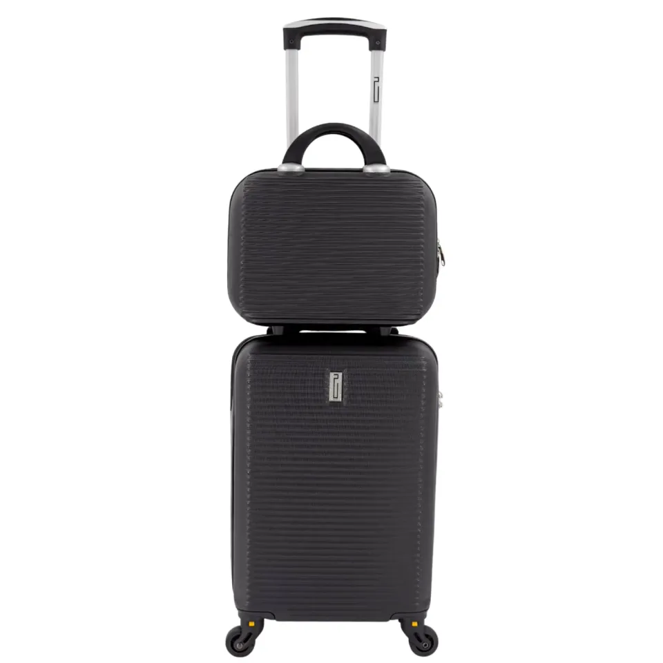 CELIMS XS Valigia Cabina 45 cm + Beauty Case Nero ABS