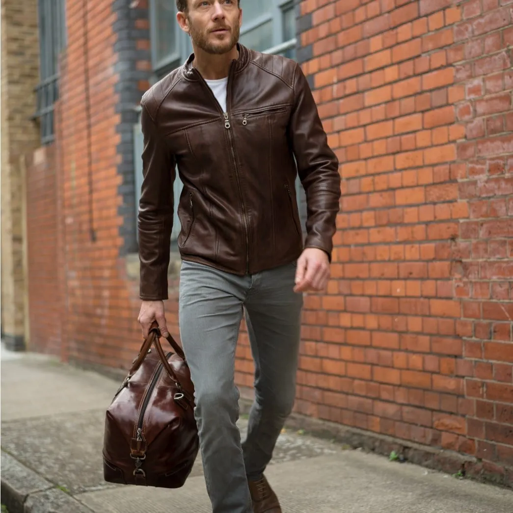 Jekyll & Hide Oxford Weekender borsone viaggio Mocha pelle