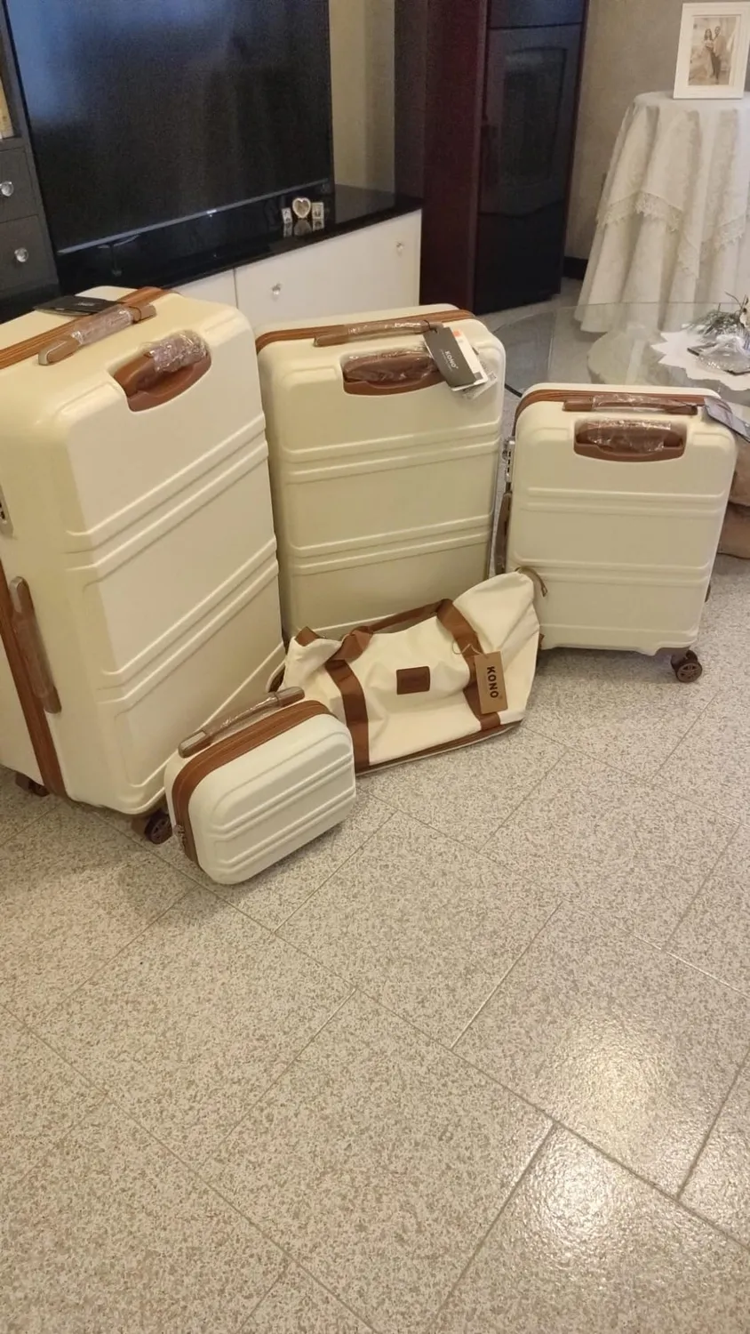 Kono set valigie 4 pezzi ABS turchese trolley TSA beauty