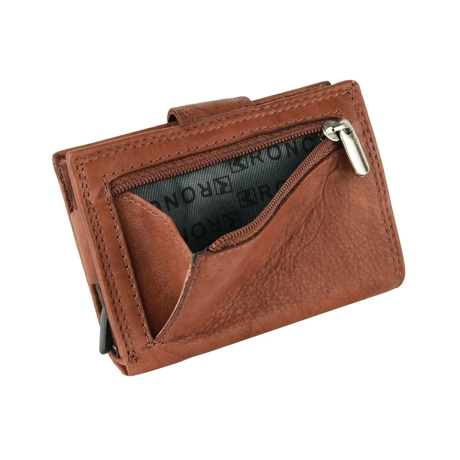 Roncato Portafoglio Uomo Vera Pelle Slim 10 cm con Zip