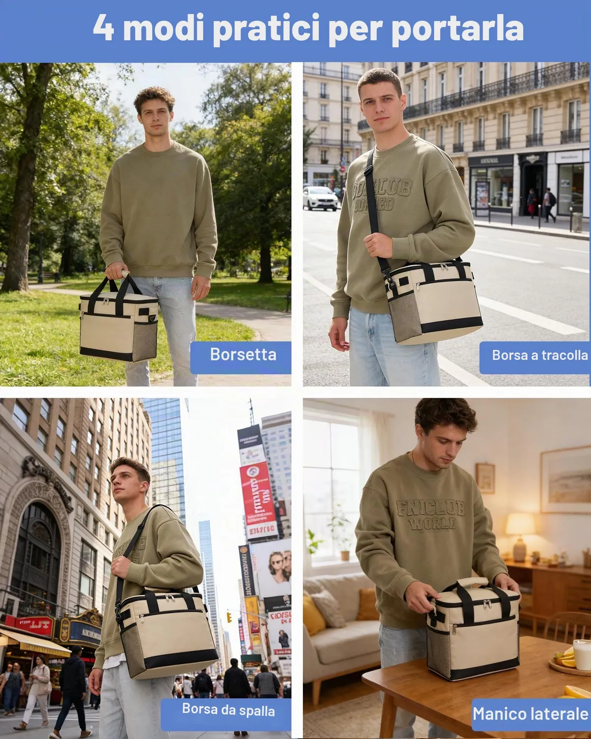 Kono borsa termica porta pranzo 20L kaki