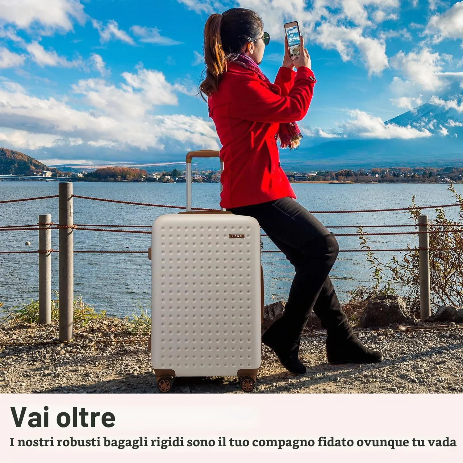 Kono Trolley Grande 75cm valigia rigida bianca 85L