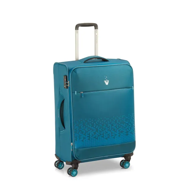 Roncato Crosslite trolley medio 65 cm espandibile petrolio ultraleggero