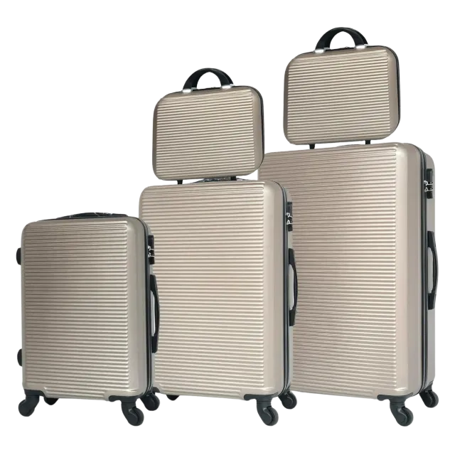 CELIMS Weekend Set 5 Valigie ABS Champagne con Beauty Case
