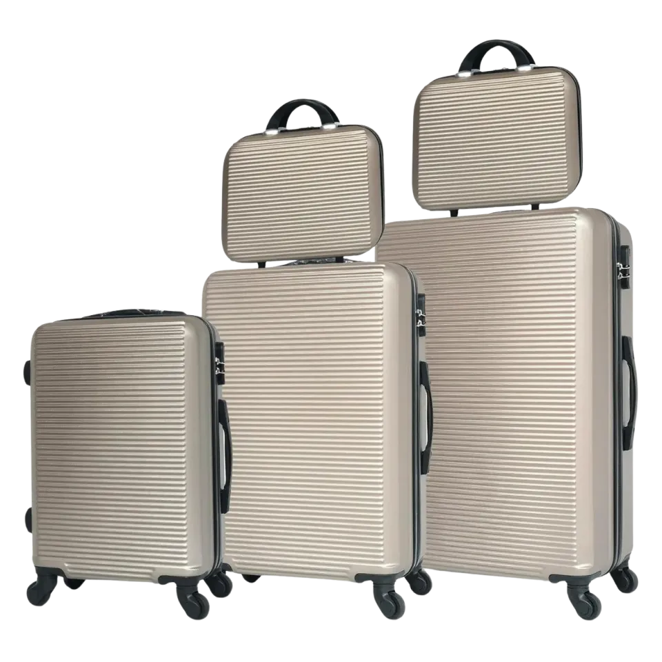 CELIMS Weekend Set 5 Valigie ABS Champagne con Beauty Case