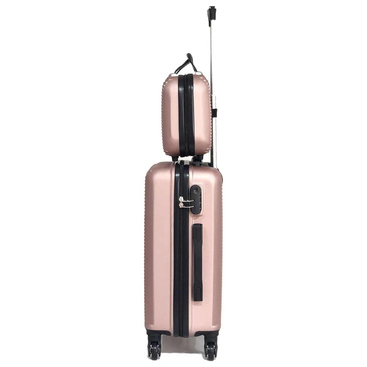 CELIMS Set 6 valigie rigide ABS nero + beauty case