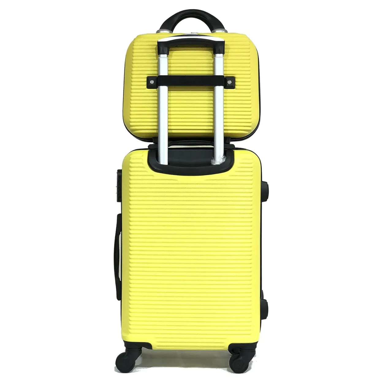 CELIMS Set 5 pezzi ABS valigie + beauty giallo famiglia