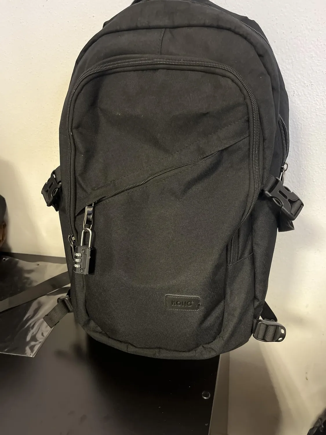 Kono Zaino Porta PC 15,6 Pollici Zaino Nero Antifurto USB