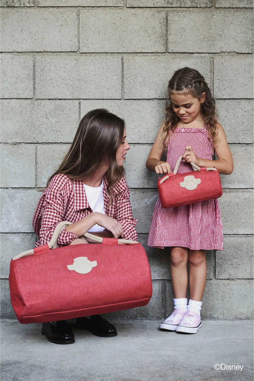 Beis Disney Large Duffle borsone rosso red jeans