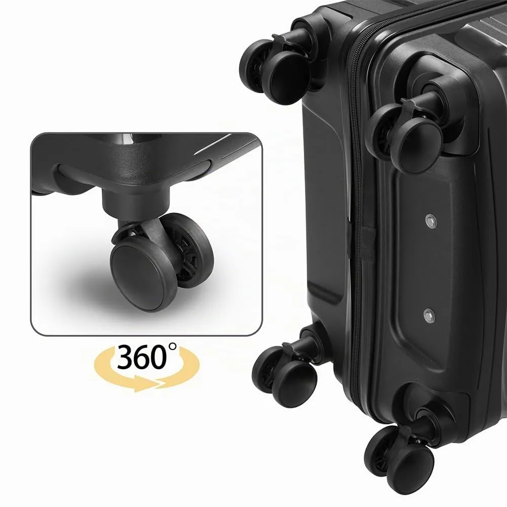 Provitera Set 4 Valigie Rigide PP Nero con Beauty Case