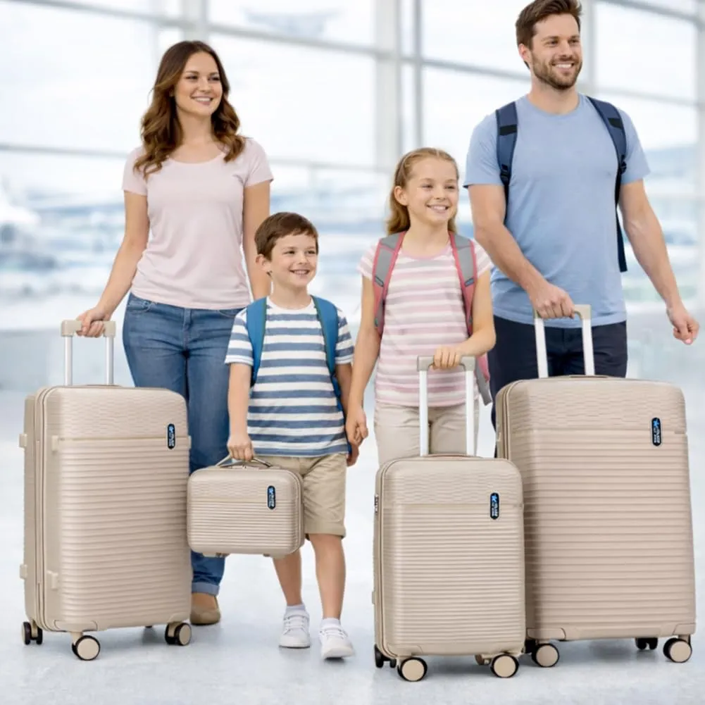 Provitera set 3+1 valigie rigide beige ABS bagaglio a mano