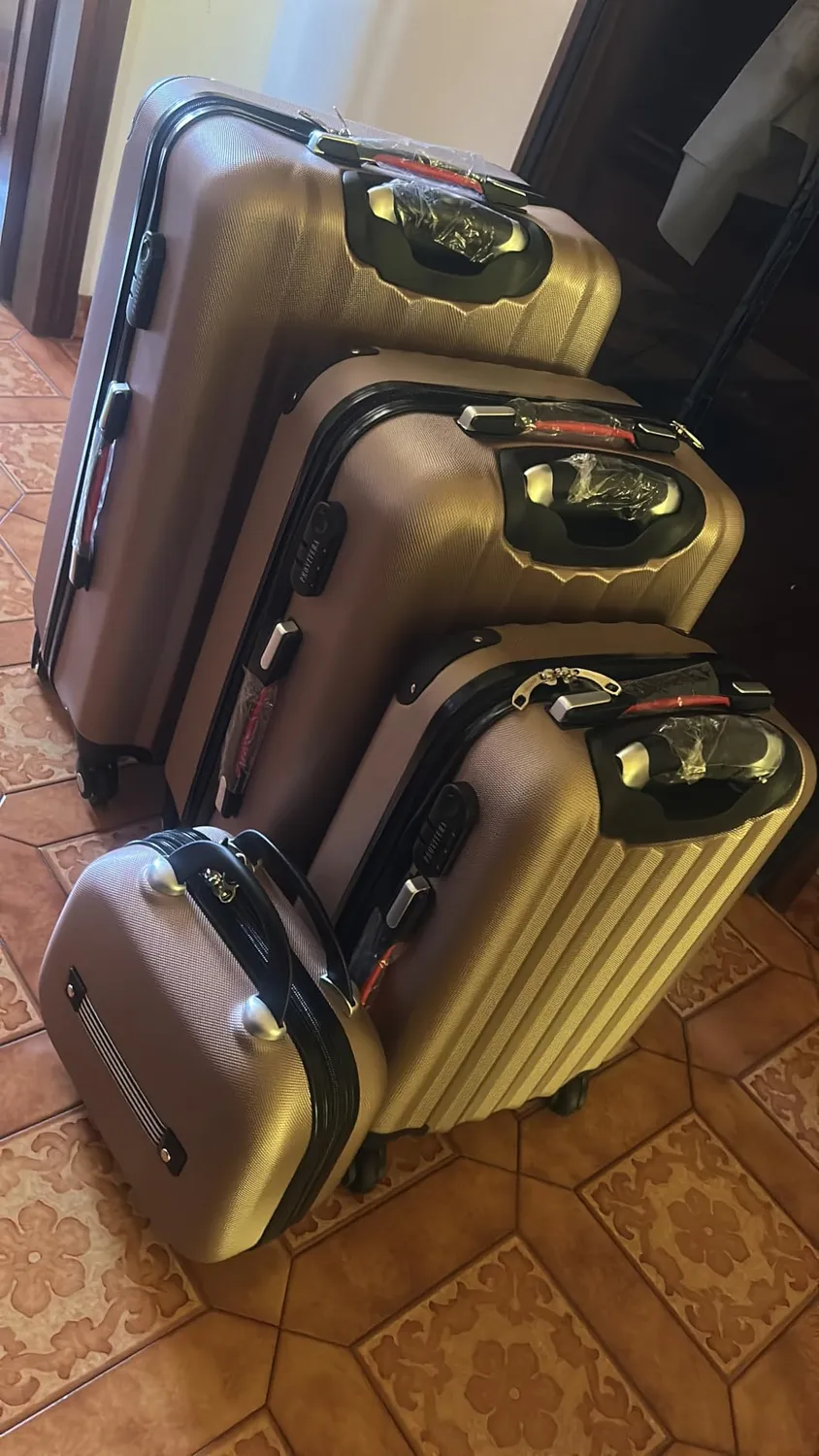 Provitera set 3+1 valigie rigide beige ABS bagaglio a mano