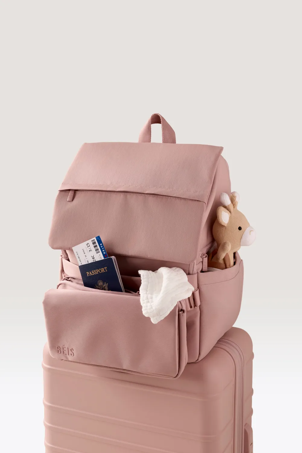 Beis Ultimate Zaino Fasciatoio Atlas Pink Con Marsupio