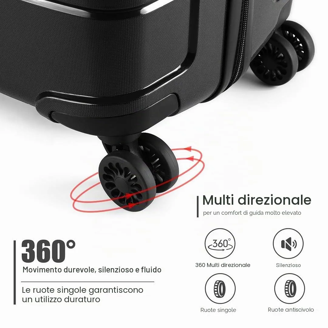 Kono Valigia Media 65cm 66L Nera Rigida Polipropilene