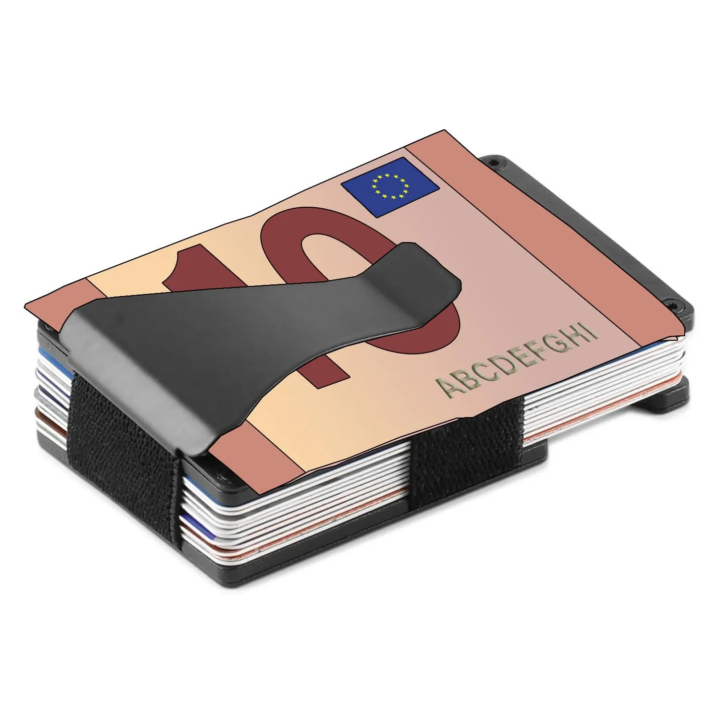 Roncato Iron Porta Carte Credito RFID Nero 8,5x5,5 cm 12 Tessere