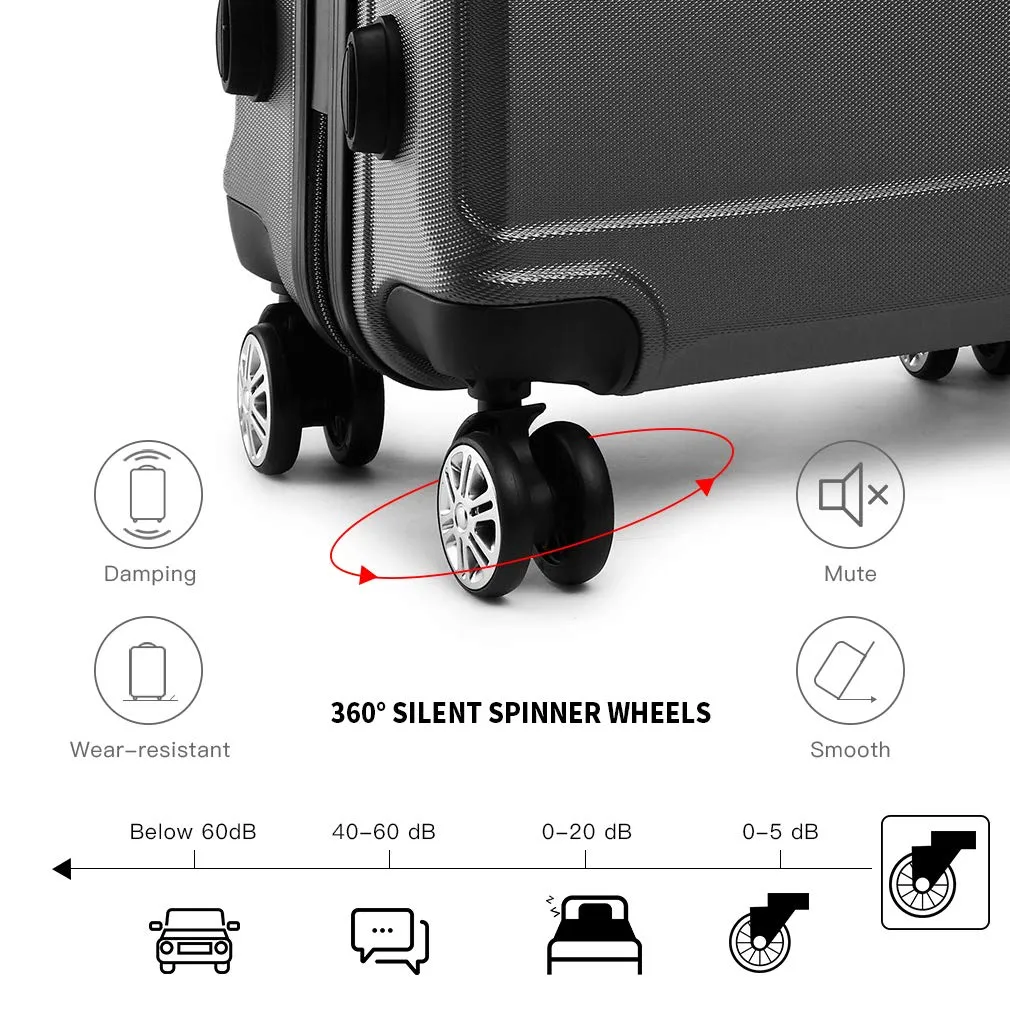 Kono trolley rigido TSA bagaglio a mano 4 ruote