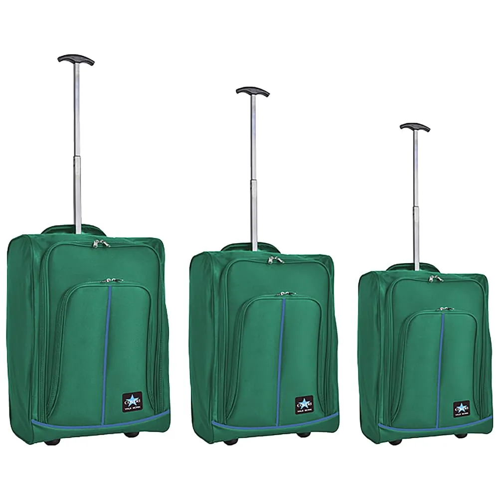 Provitera set 3 valigie morbide azzurro 50-60 cm