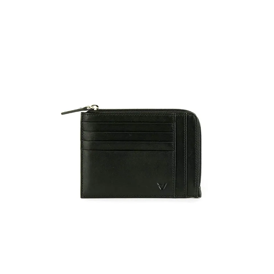 Roncato Pascal portacarte nero 12,5x10 cm vera pelle