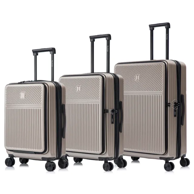CELIMS Front Opening set 3 valigie champagne espandibili