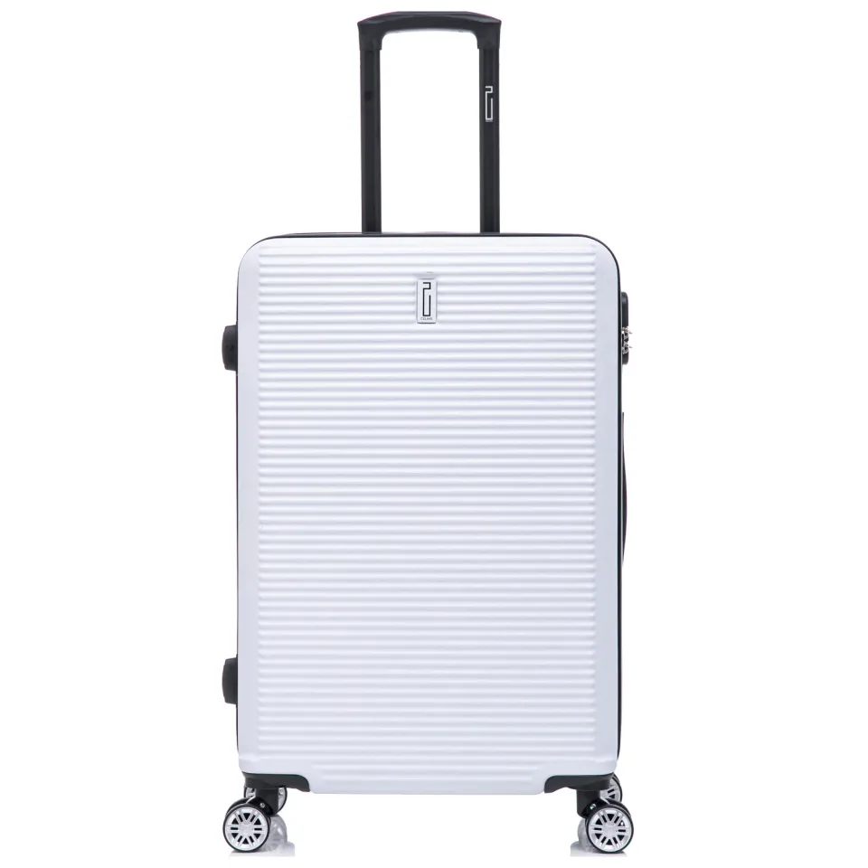 CELIMS L 65 cm valigia da stiva bianca rigida ABS