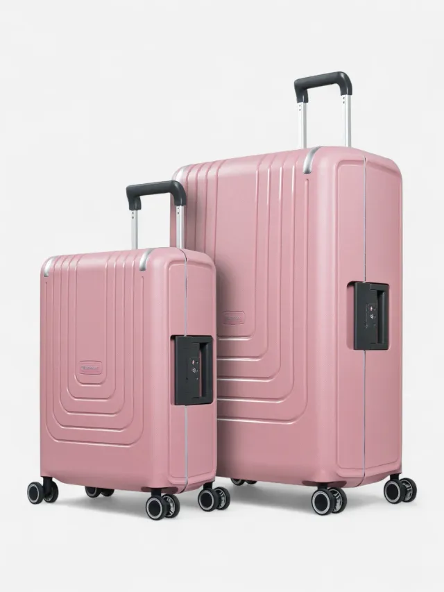 Eminent Vertica set valigie rosa rigido senza zip