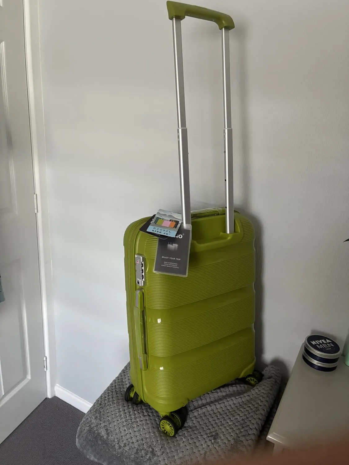 Kono Trolley Bagaglio a Mano 55cm 40L Verde rigido TSA