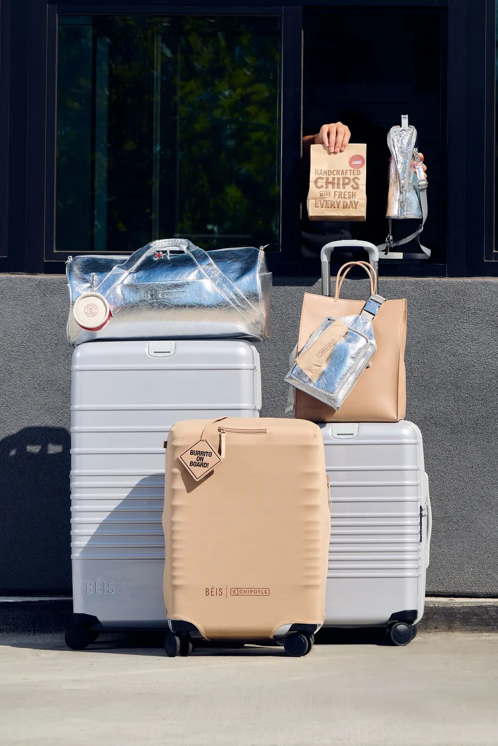 Beis Chipotle Carry-On copribagaglio elasticizzato kraft