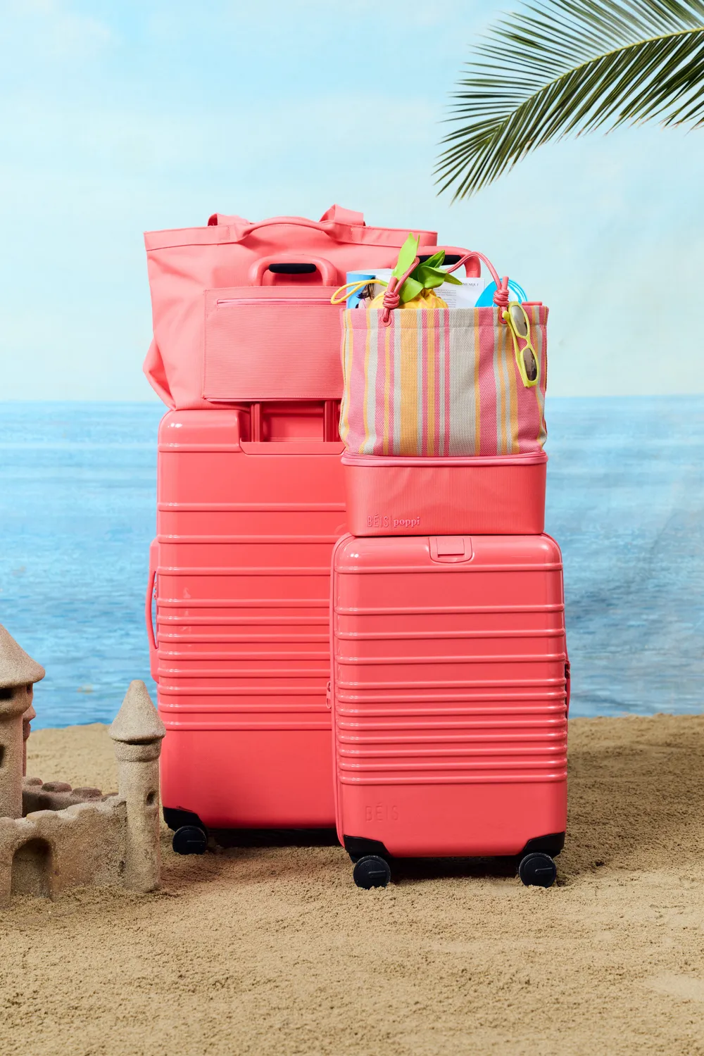 Beis x Poppi Carry-On trolley Fruit Punch espandibile