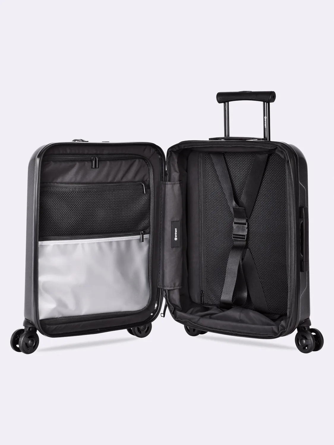 Eminent Kapstadt Premium Edition valigia rigida nero tasca frontale