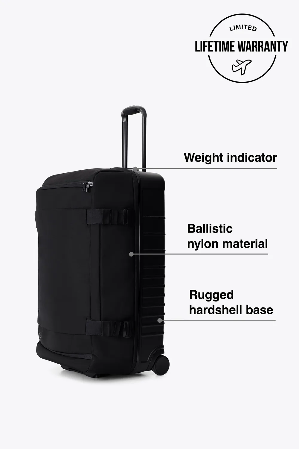 Beis Pro Rolling Duffle Borsone con Ruote Nero Ibrido