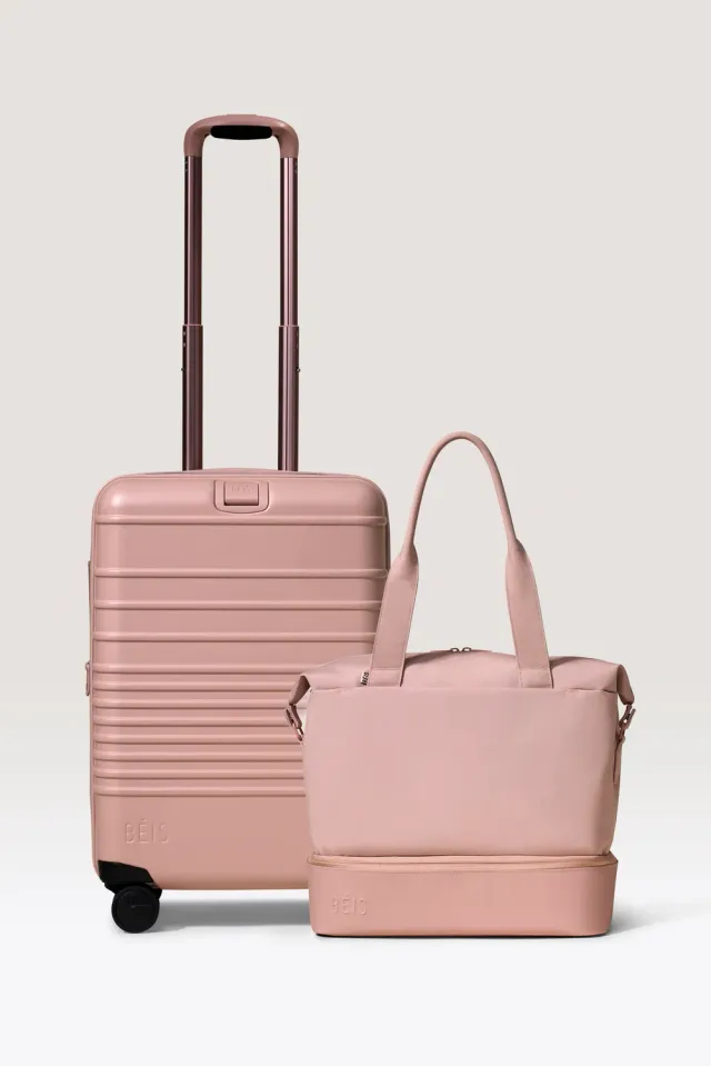 Beis Carry-On Starter Set trolley + mini weekender rosa