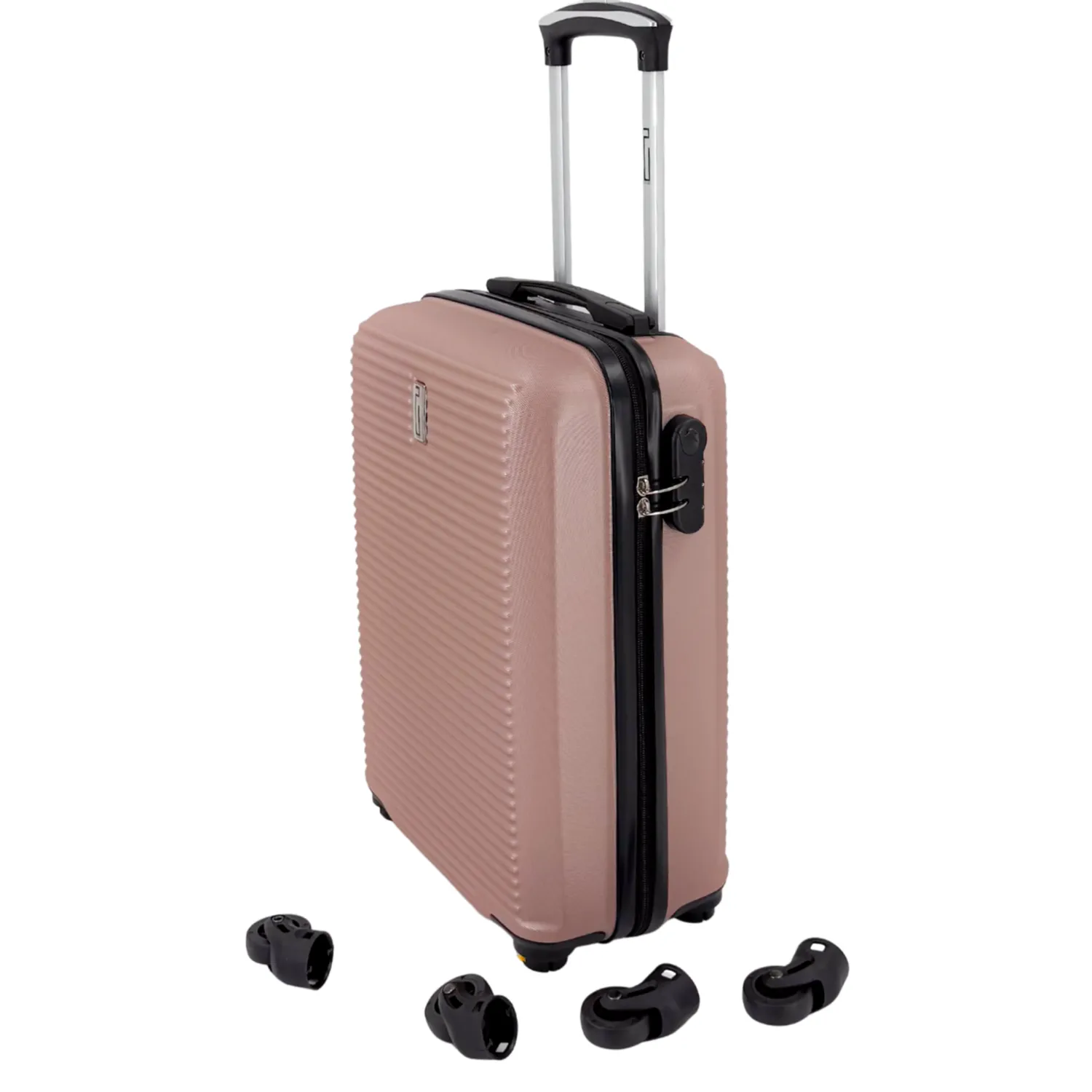 Celims Set valigia cabina 45 cm + beauty oro rosa ABS