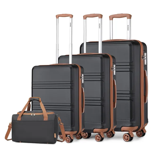 Kono Set 4 Valigie 55/66/75cm + Borsa 40x30x20 Nero