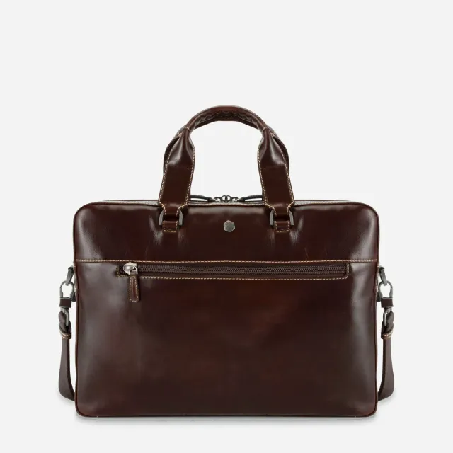 Jekyll & Hide Oxford Cartella Slim Mocha pelle 15" laptop