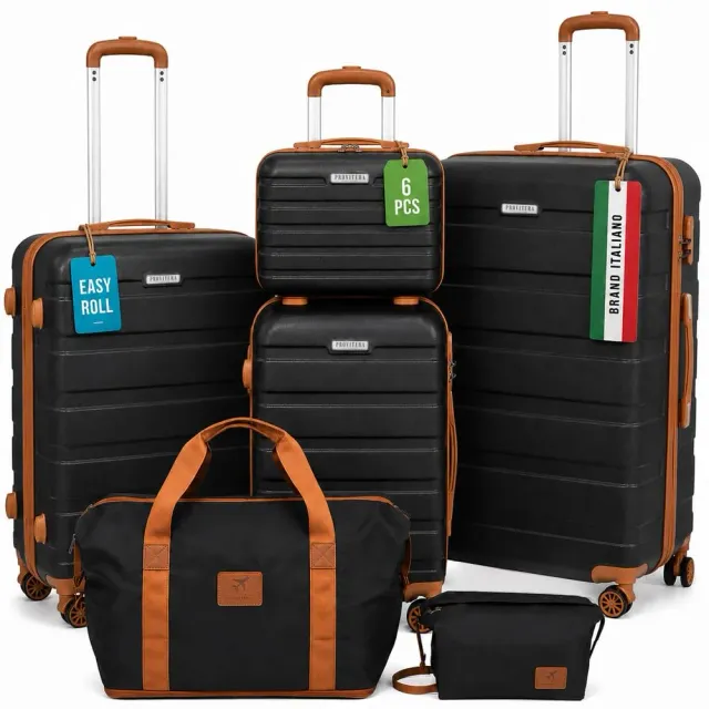 Provitera Family Set 6 Valigie Rigide Nere in ABS